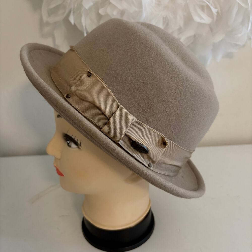 Vintage 60's Bailey of Hollywood Water Repellent Packable Wool Fedora Hat Retro